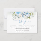 Blauwe eucalyptus Jongen Doop RSVP kaart (Voorkant)