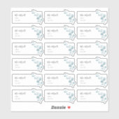 Blauwe Eucalyptus Sprig Gast Adresetiketten Sticker (Vel)