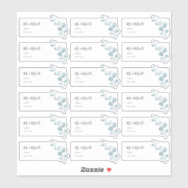 Blauwe Eucalyptus Sprig Gast Adresetiketten Sticker