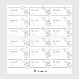 Blauwe Eucalyptus Sprig Gast Adresetiketten Sticker