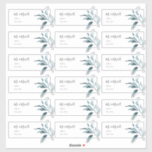 Blauwe Eucalyptus Sprig Gast Adresetiketten Sticker