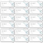 Blauwe Eucalyptus Tak Gastadreslabels Sticker (Voorkant)