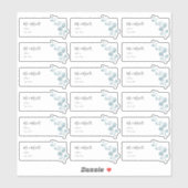 Blauwe Eucalyptus Tak Gastadreslabels Sticker (Vel)