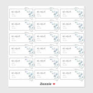 Blauwe Eucalyptus Tak Gastadreslabels Sticker