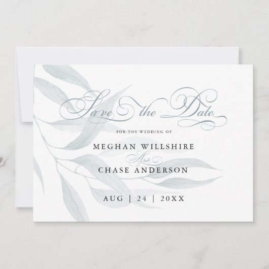 Blauwe eucalyptusbladeren van de mosterd, wit (Voorkant)