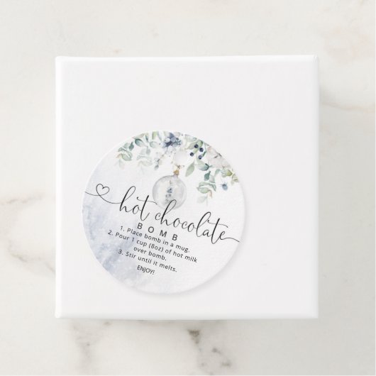 Blauwe eucalyptusbom bedankjes labels (In situ)