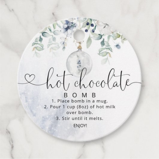 Blauwe eucalyptusbom bedankjes labels (Voorkant)