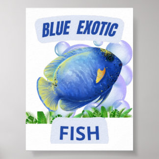 Blauwe Exotische Vis – Hypnotische Oceaangloed Muu Poster