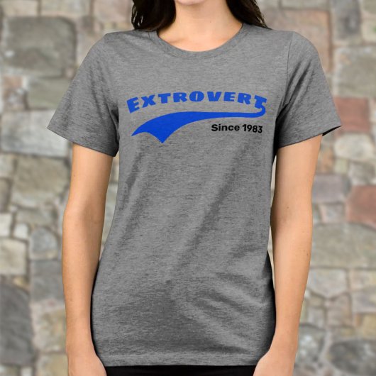 Blauwe Extrovert Typografie Swoosh Aangepaste Datu Tri-Blend Shirt