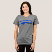 Blauwe Extrovert Typografie Swoosh Aangepaste Datu Tri-Blend Shirt (Voorkant volledig)