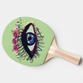 Blauwe Eye Art, Bloemen Ping Pong Paddle Tafeltennisbatje (Zijkant)
