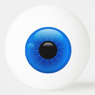 Blauwe eyeball pingpongbal