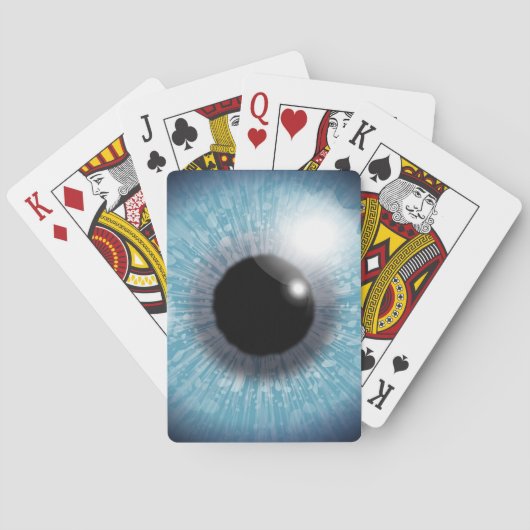 Blauwe eyeball pokerkaarten (Achterkant)