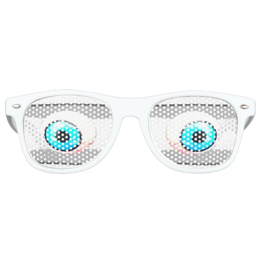 Blauwe eyeball retro zonnebril (Voorkant)