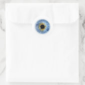 Blauwe eyeball ronde sticker (Tas)