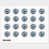 Blauwe eyeball ronde sticker (Vel)