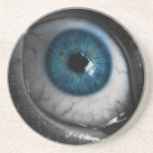 Blauwe eyeball zandsteen onderzetter (Voorkant)