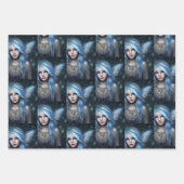 Blauwe Eyed Fairies | Sprookje mystiek etherisch Inpakpapier Vel (Voorkant)