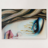 Blauwe Eyed Godin met Gouden Tranen Legpuzzel (Horizontaal)