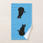 Blauwe Eyed Zwarte Kat Badhanddoeken - Uw kleuren Bad Handdoek (Handdoek)