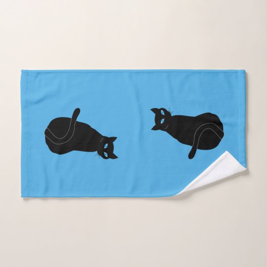 Blauwe Eyed Zwarte Kat Badhanddoeken - Uw kleuren Bad Handdoek (Handdoek)