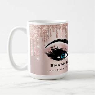 Blauwe Eyelashes Roos Glitter Drives Makeup Bride Koffiemok