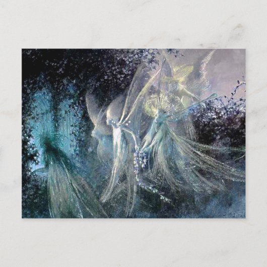 Blauwe fairies briefkaart (Voorkant)