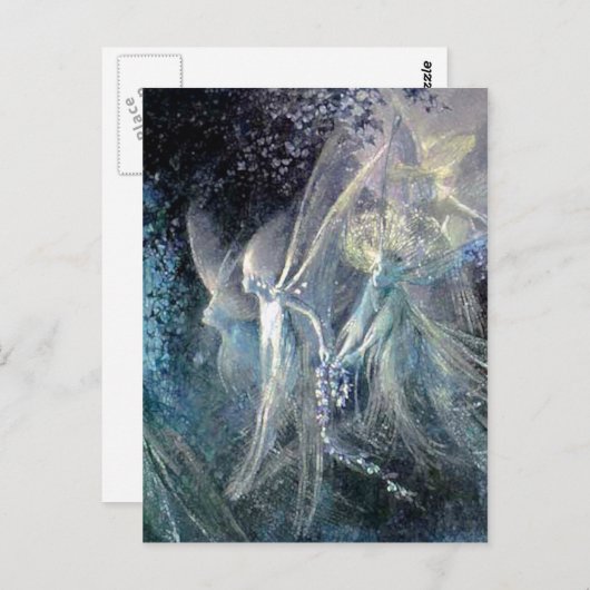 Blauwe fairies briefkaart (Voorkant / Achterkant)