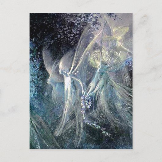 Blauwe fairies briefkaart (Voorkant)
