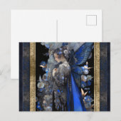 Blauwe Fairy Vrouw Fantasy Kunst Briefkaart (Voorkant / Achterkant)