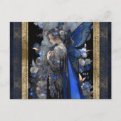 Blauwe Fairy Vrouw Fantasy Kunst Briefkaart (Voorkant)