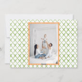 Blauwe Familie Crest Citrus Garland Kerstmis 2 Fot Feestdagenkaart (Achterkant)