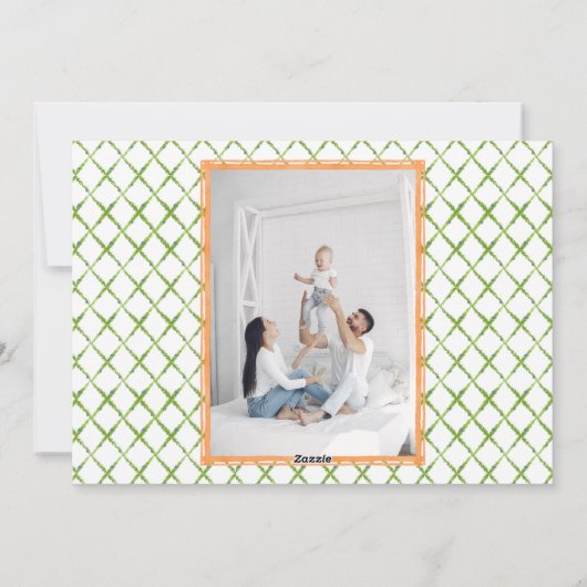 Blauwe Familie Crest Citrus Garland Kerstmis 2 Fot Feestdagenkaart (Achterkant)