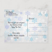 Blauwe Familie | van Kerstmis van de Folie Feestdagenkaart (Achterkant)