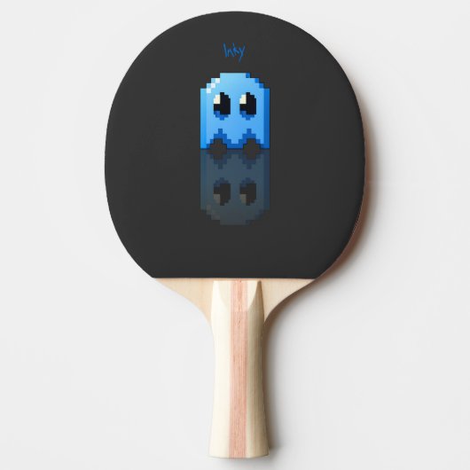 Blauwe fanart PacMan: naam Tafeltennisbatje (Voorkant)