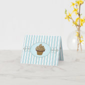 Blauwe Fancy Cake Kaart (Gele Bloem)