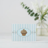 Blauwe Fancy Cake Visitekaartje (Staand voorkant)
