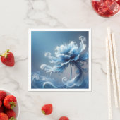 Blauwe Fancy Fantasy Flower Servet (Insitu)