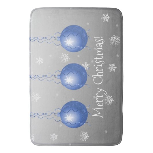 Blauwe Fancy kerstsieraad Bath Mat (Voorkant Verticaal)