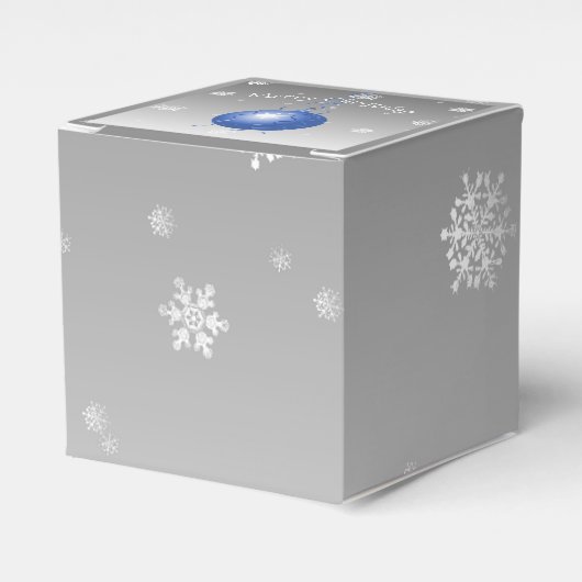 Blauwe Fancy kerstsierbox Bedankdoosjes (Voorkant Zijde)