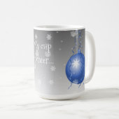 Blauwe Fancy kerstsierkoffie-Mok Koffiemok (Voorkant rechts)