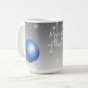 Blauwe Fancy kerstsierkoffie-Mok Koffiemok
