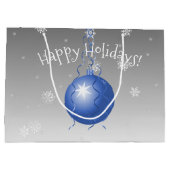 Blauwe Fancy kerstsiertas Groot Cadeauzakje (Achterkant)