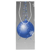 Blauwe Fancy kerstsiertas Wijn Cadeautas (Achterkant)