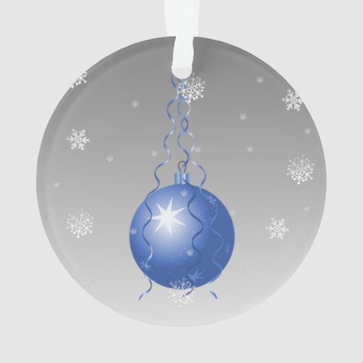 Blauwe Fancy kerstversiering Ornament (achterkant)