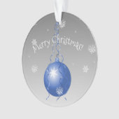 Blauwe Fancy kerstversiering Ornament (voorkant)