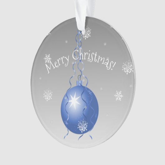Blauwe Fancy kerstversiering Ornament (voorkant)