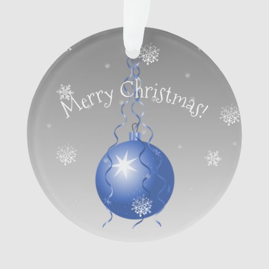 Blauwe Fancy kerstversiering Ornament (voorkant)