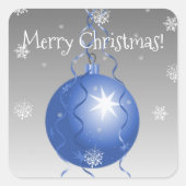 Blauwe Fancy kerstversiering Sticker (Voorkant)
