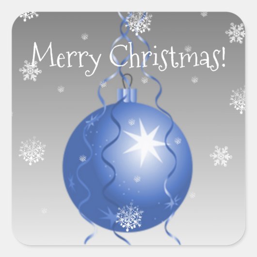 Blauwe Fancy kerstversiering Sticker (Voorkant)